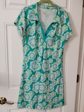 lola Teal and Mint Floral Midi Dress